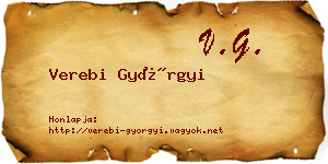 Verebi Györgyi névjegykártya
